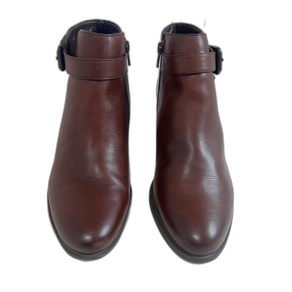 Naturalizer Dora Brown Leather Ankle Boots Booties Buckled Women's Size 8 - Picture 7 of 8